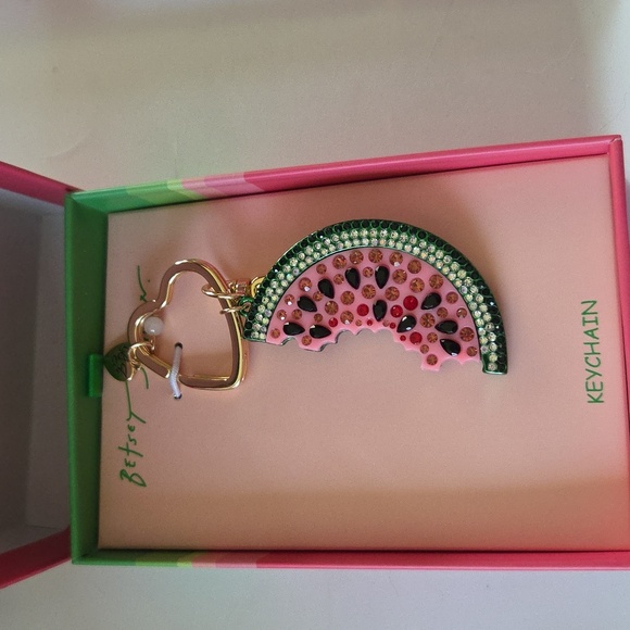 Betsey Johnson Accessories - Betsey Johnson Watermelon Keychain/Bag Charm with Heart Clasp